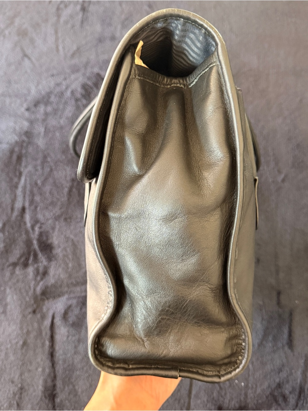 Coach 1995 Vintage Black Leather Flap Shopper Tote - Picture 7 of 11